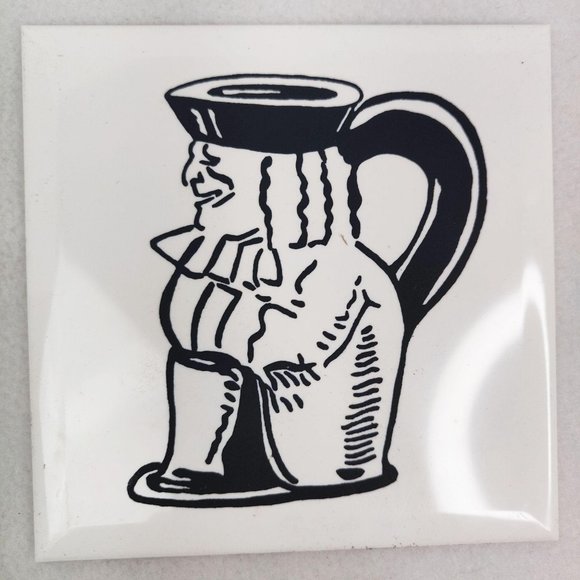 Vintage 1950s Kitsch Tile Covers TOBY MUG 4x4 12 - Picture 1 of 6